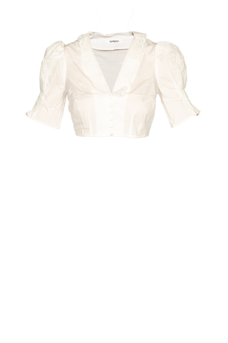 GLAMOROUS Camicia Crop Bianca