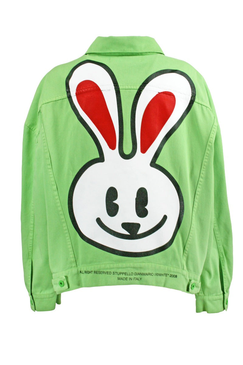 Green "Rabbit" White Jeans Jacket