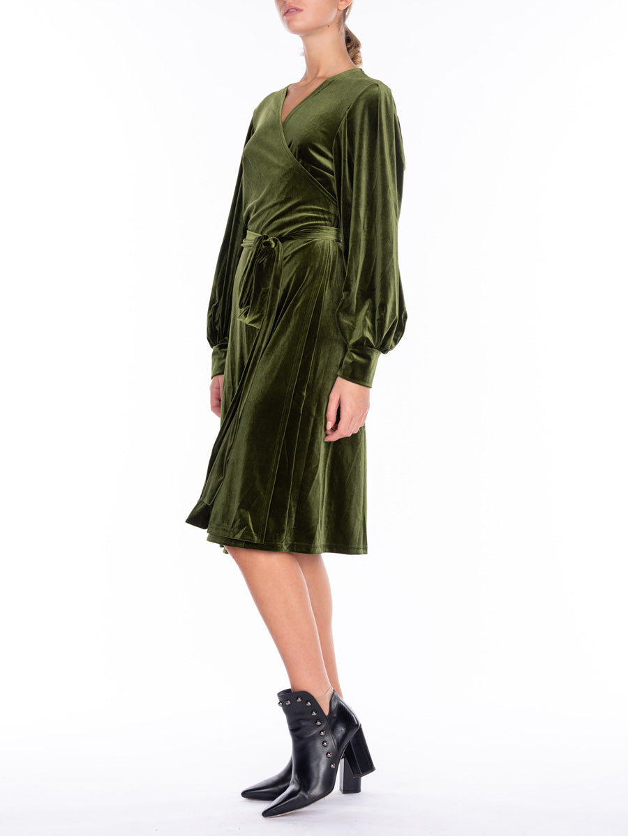 ALESSANDRA GALLO Green velvet dress