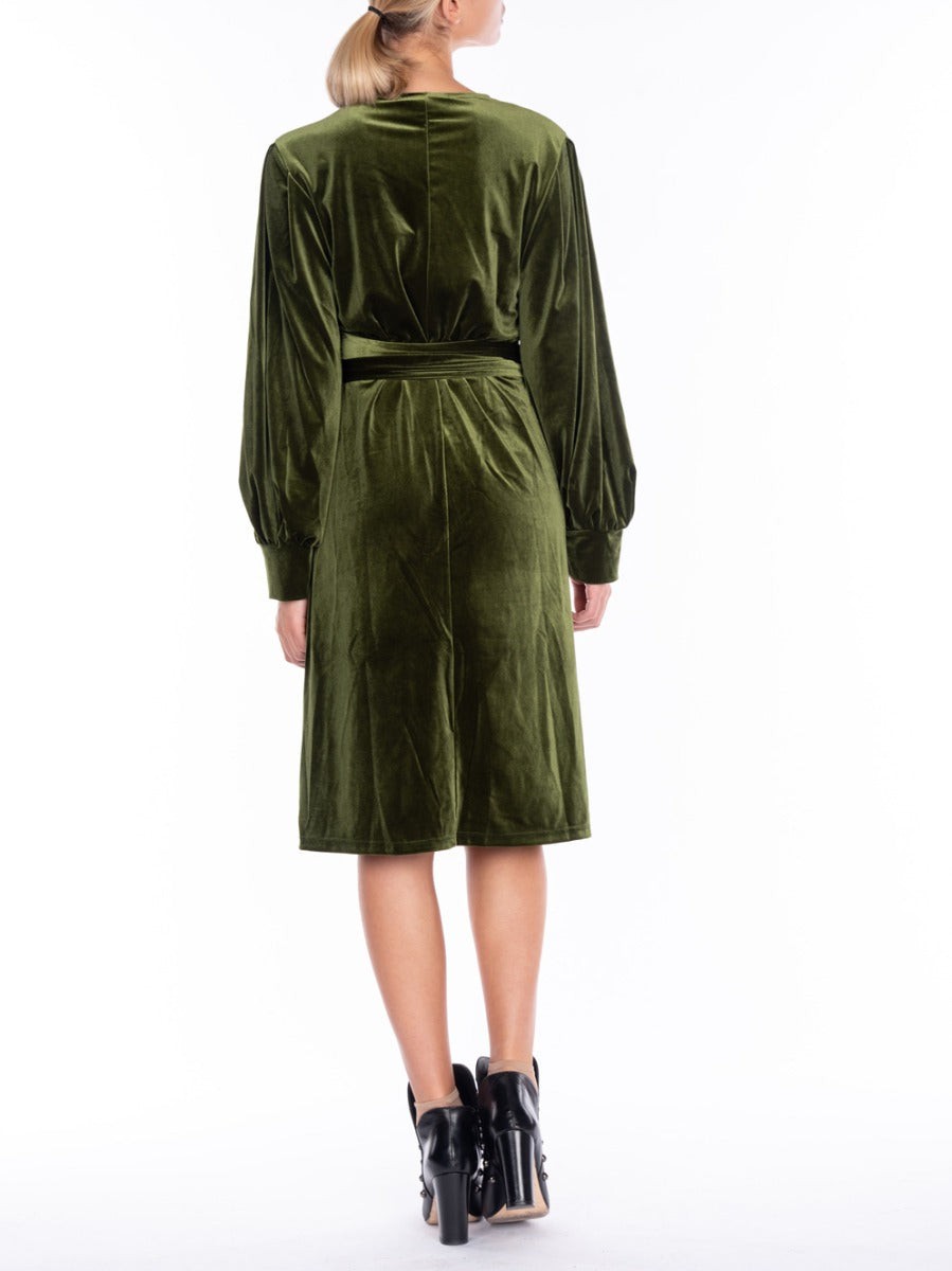 ALESSANDRA GALLO Green velvet dress